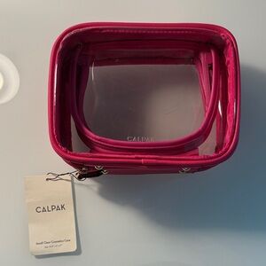 Calpak Small Cosmetic Case Set in Dragonfruit
